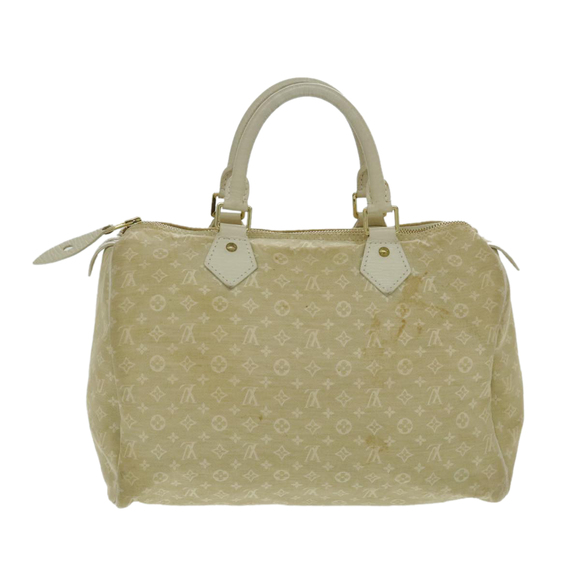 LOUIS VUITTON Monogram Mini Lin Speedy 30 Bag White Dunne M95319 LV Auth fm3945 - Picture 2 of 16